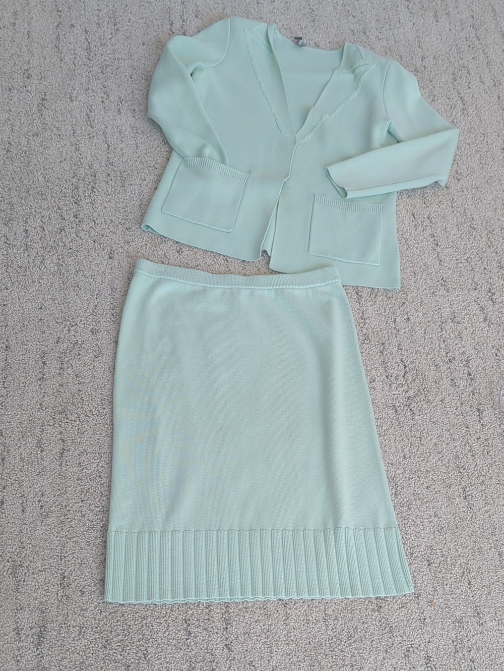 Classic Mint Knit Skirt - Women's Pencil Style